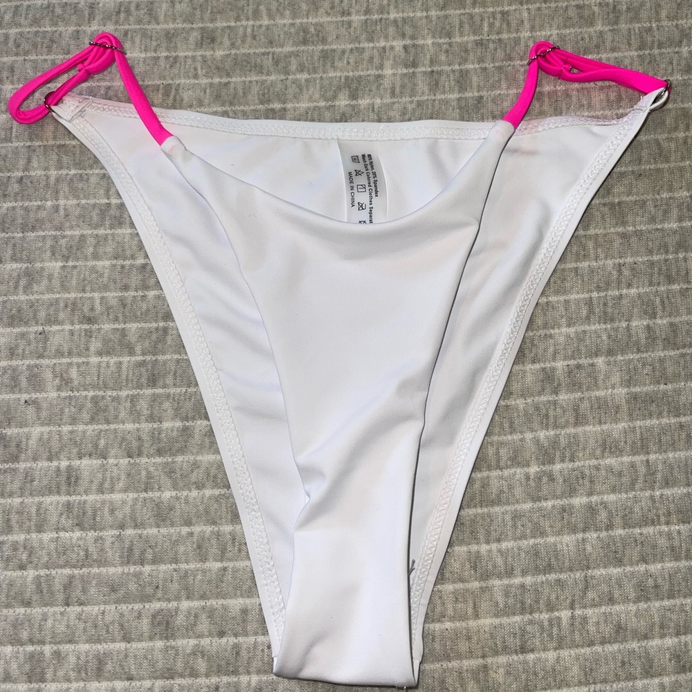 white bikini bottoms